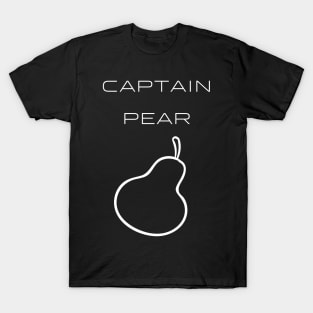 Captain Pear Typography White Design T-Shirt